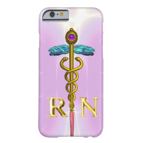 GOLD CADUCEUS REGISTERED NURSE SYMBOL Light Pink Barely There iPhone 6 Case