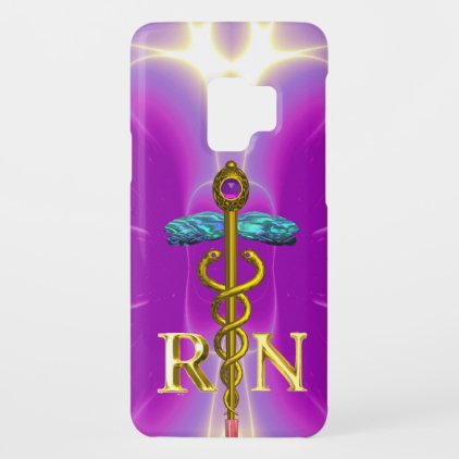 GOLD CADUCEUS REGISTERED NURSE SYMBOL Pink Fuchsia Case-Mate Samsung Galaxy S9 Case