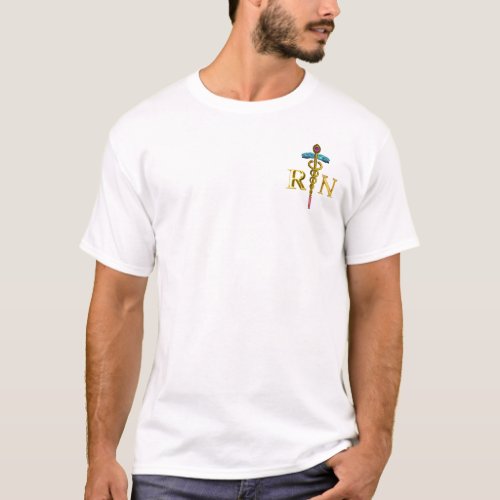 GOLD CADUCEUS REGISTERED NURSE SYMBOL T_Shirt