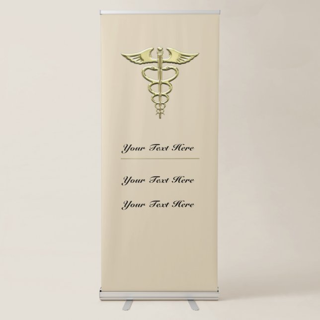 Gold Caduceus Retractable Banner (Front)