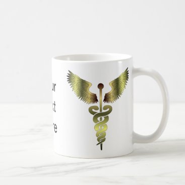 Gold Caduceus symbol Coffee Mug