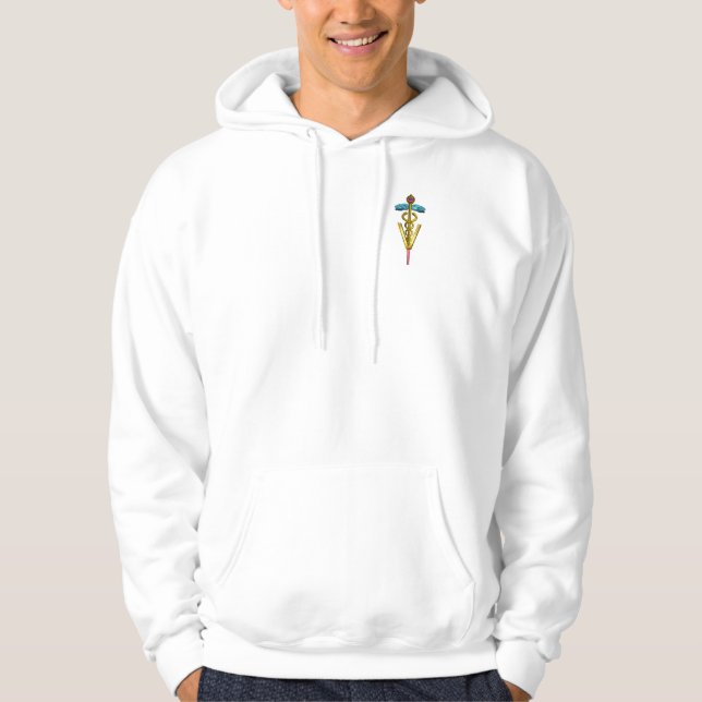 GOLD CADUCEUS VETERINARY SYMBOL HOODIE (Front)