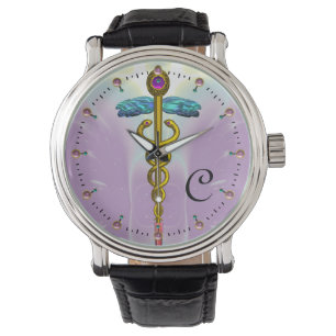 GOLD CADUCEUS WITH CELTIC KNOTS MONOGRAM Lilac Watch