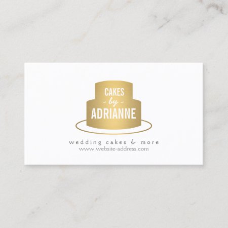Gold Cake Logo I For Bakery, Cafe, Chef Business Card