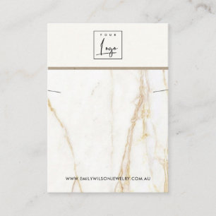 GOLD CALACATTA MARBLE NECKLACE BRACELET DISPLAY BUSINESS CARD