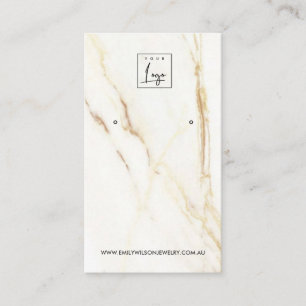 GOLD CALACATTA MARBLE STUD EARRING DISPLAY CARD