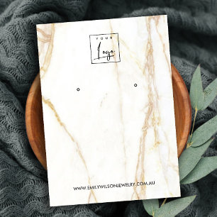 GOLD CALACATTA MARBLE STUD EARRING DISPLAY CARD