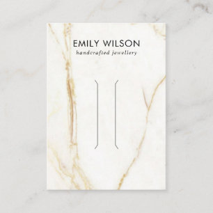 GOLD CALACATTA MARBLE TEXTURE HAIR CLIP DISPLAY BUSINESS CARD