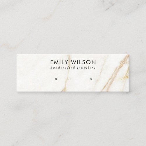 GOLD CALACATTA MARBLE TEXTURE STUD EARRING DISPLAY MINI BUSINESS CARD