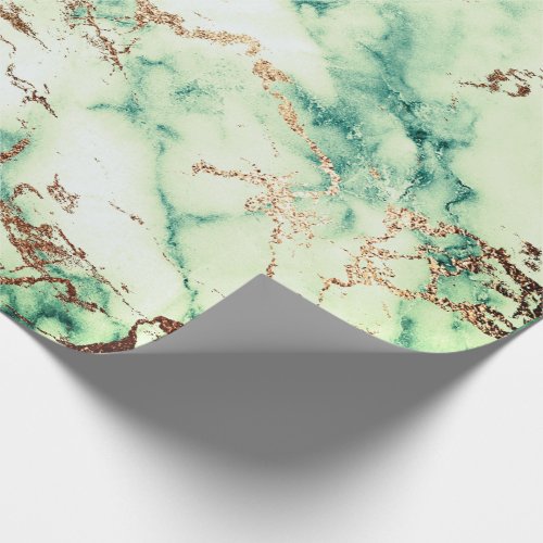 Gold Cali Mint Mediterranea Green Marble Stone Wrapping Paper