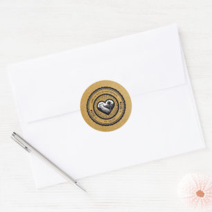 Gold California Passport Classic Round Sticker