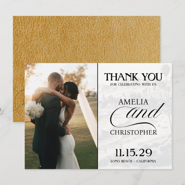 Gold California Passport Thank You Card (Front/Back)