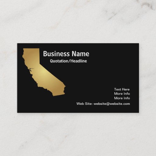 Customizable Gold California State Business Card