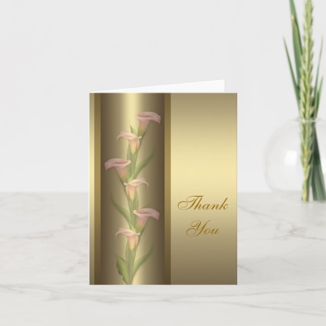 Gold Calla Lily Thank You Card (Front)