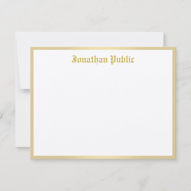 Gold Calligraphed Script Template Classic Look Top (Front)