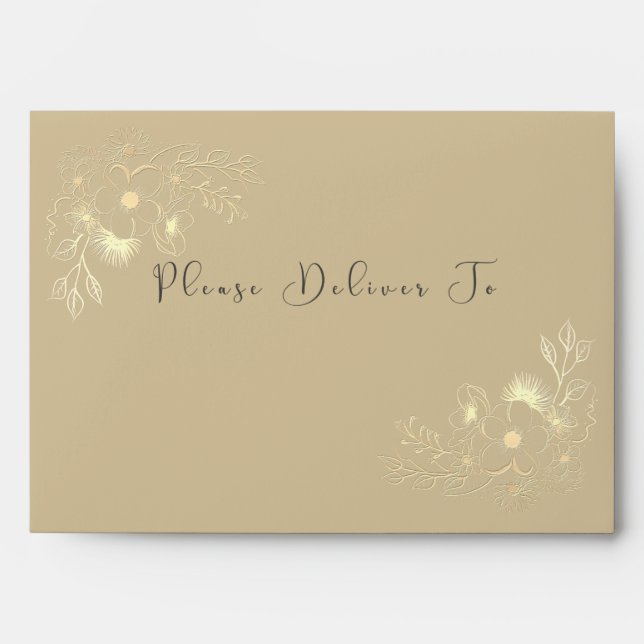 Gold Calligraphy 5x7 Envelope (Front)