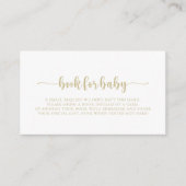 Gold Calligraphy Baby Shower Book Request   Enclosure Card (Front)