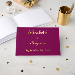 Gold Calligraphy Elegant Wedding Foil Guest Book