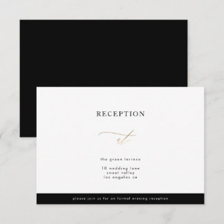 Gold Calligraphy Modern Calligraphy Reception Card