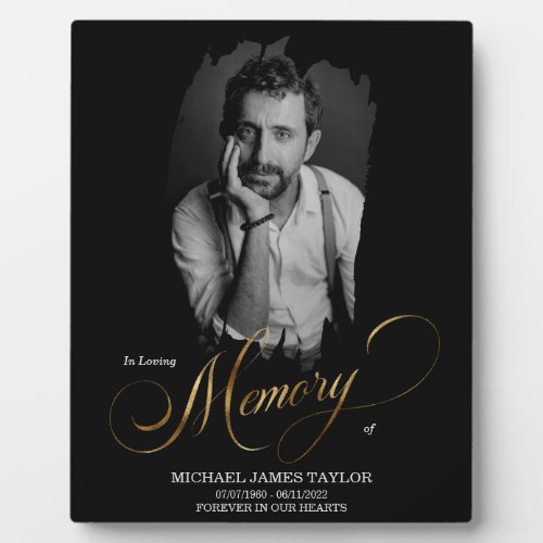 Gold Calligraphy Photo In Loving Memory Keepsake