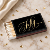 Gold Calligraphy Script Fifty 50th Birthday