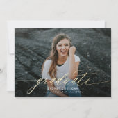 Gold Calligraphy Script Graduation Photo Invitation | Zazzle