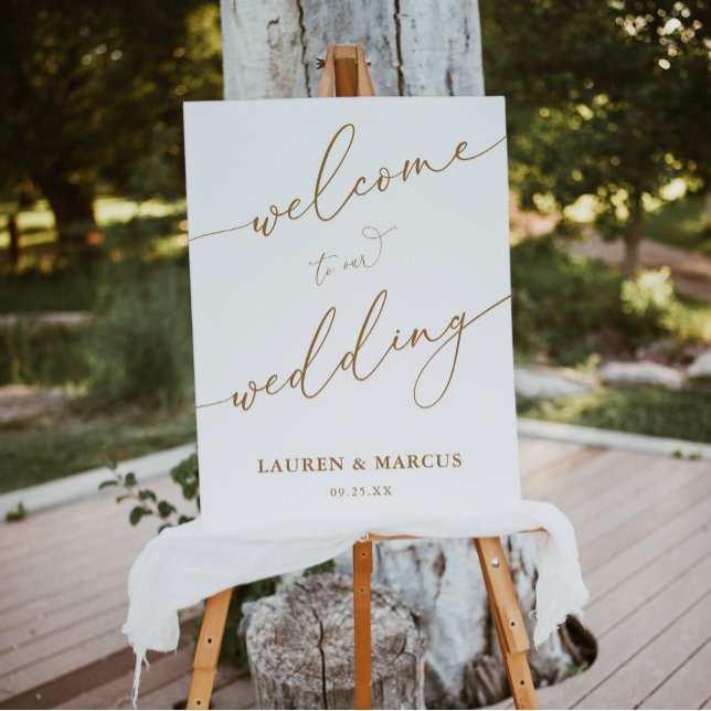 Gold Calligraphy Script Wedding Welcome Sign (Creator Uploaded)