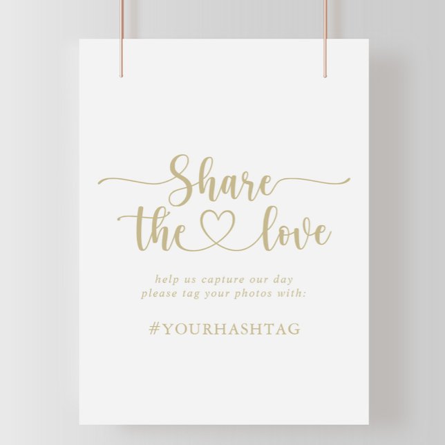 Gold Calligraphy Share the Love Hashtag Sign (Creator Uploaded)