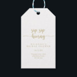 Gold Calligraphy Sip Sip Hooray Bridal Shower   Gift Tags<br><div class="desc">These gold calligraphy sip sip hooray bridal shower gift tags are perfect for a rustic wedding shower. The simple and elegant design features classic and fancy script typography in gold.</div>