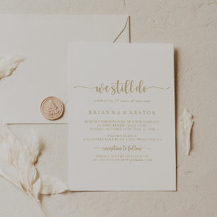 Gold Calligraphy We Still Do Vow Renewal Invitation