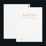 Gold Calligraphy Wedding Bucket List Cards<br><div class="desc">These gold calligraphy wedding bucket list cards are the perfect activity for a rustic wedding reception or bridal shower. The simple and elegant design features classic and fancy script typography in gold. Change the wording to suit any life event. Bucket list sign is sold separately.</div>