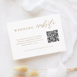 Gold Calligraphy Wedding QR Code Wedding Website Enclosure Card