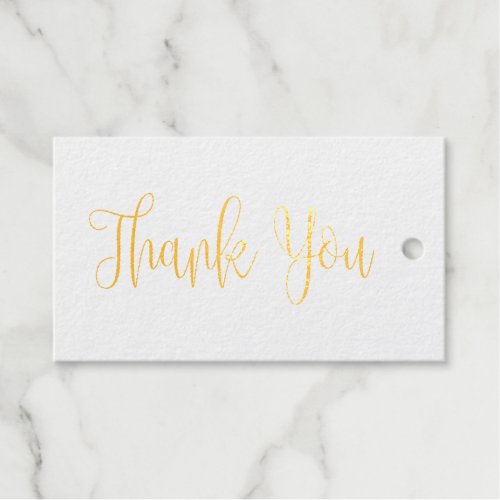 Gold calligraphy wedding thank you Elegant simple Foil Gift Tags