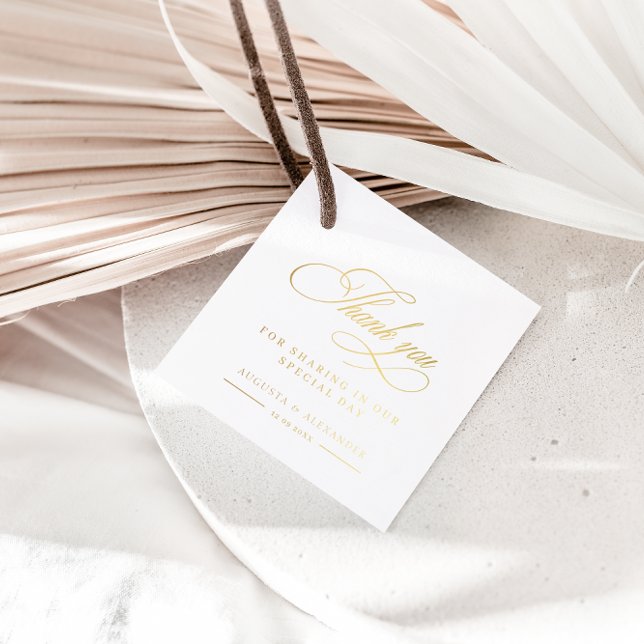 Gold Calligraphy Wedding Thank You Favor Tags (Creator Uploaded)