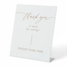 Gold Calligraphy Wedding Thank You For Coming Sign