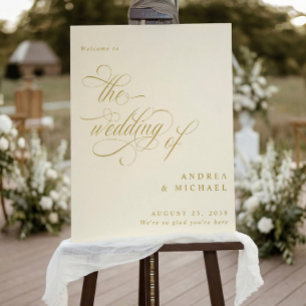 Gold Calligraphy Wedding Welcome Sign