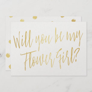 Gold Calligraphy "Will you be my flower girl" Invitation