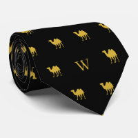 Gold Camel Humpday Monogram Initials Black