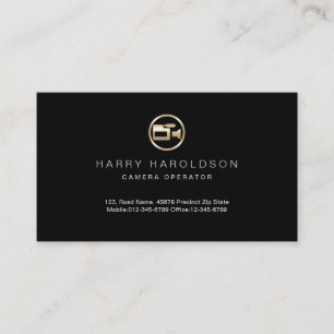 Gold Camera Icon Camera Operator Business Card