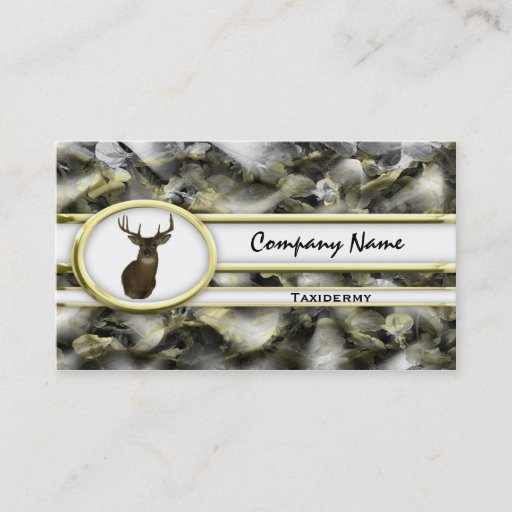 Customizable Gold Camouflage Deer Taxidermy Business Cards
