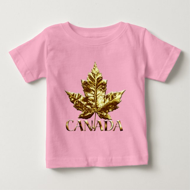 Gold Canada Baby Shirts Canada Souvenir T-shirts (Front)