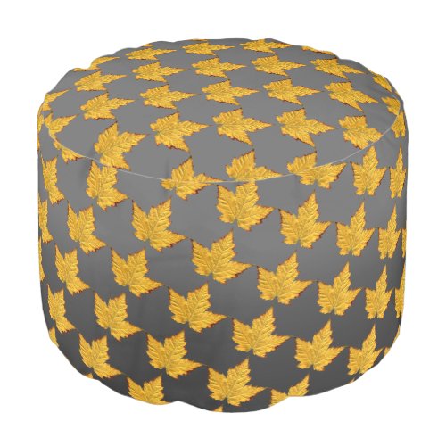 Gold Canada Pouf Ottoman Custom Canada Souvenir