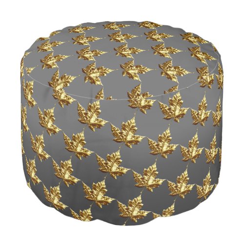 Gold Canada Pouf Ottoman Custom Canada Souvenir