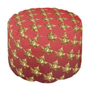 Gold Canada Pouf Ottoman Custom Canada Souvenir