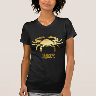 Gold Cancer Crab Astrology Horoscope Zodiac Sign T-Shirt