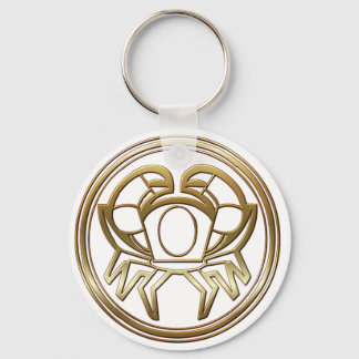 Gold Cancer Zodiac Crab Astrology Sign Keychain