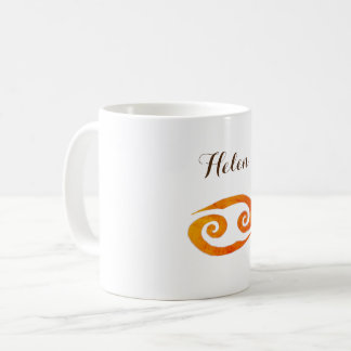Gold Cancer Zodiac Sign Custom Name Coffee Mug