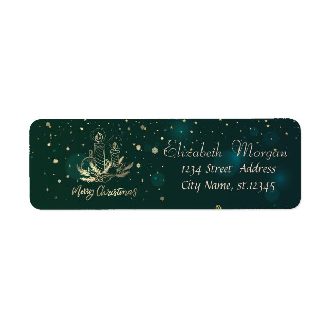 Gold Candle,Balls,Pine Tree Branches Green Label (Front)