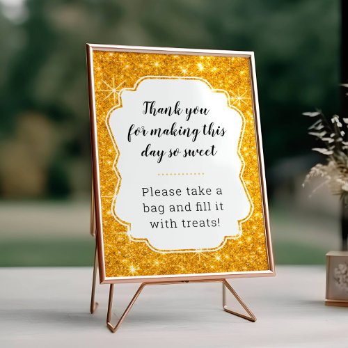 Gold Candy Buffet Baby Shower Sign