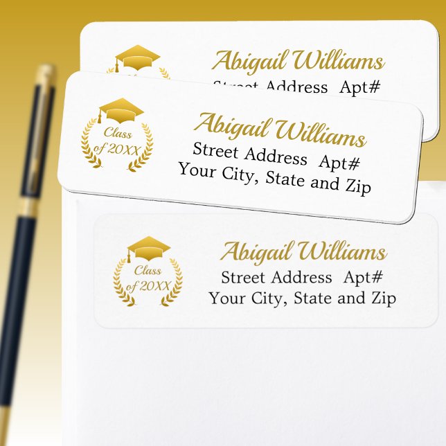 Gold Cap and Laurel Graduation Label (Creator Uploaded)